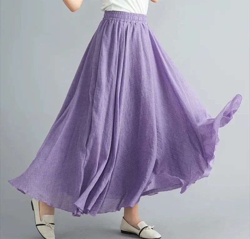 Linen Cotton Maxi Skirts New Colours