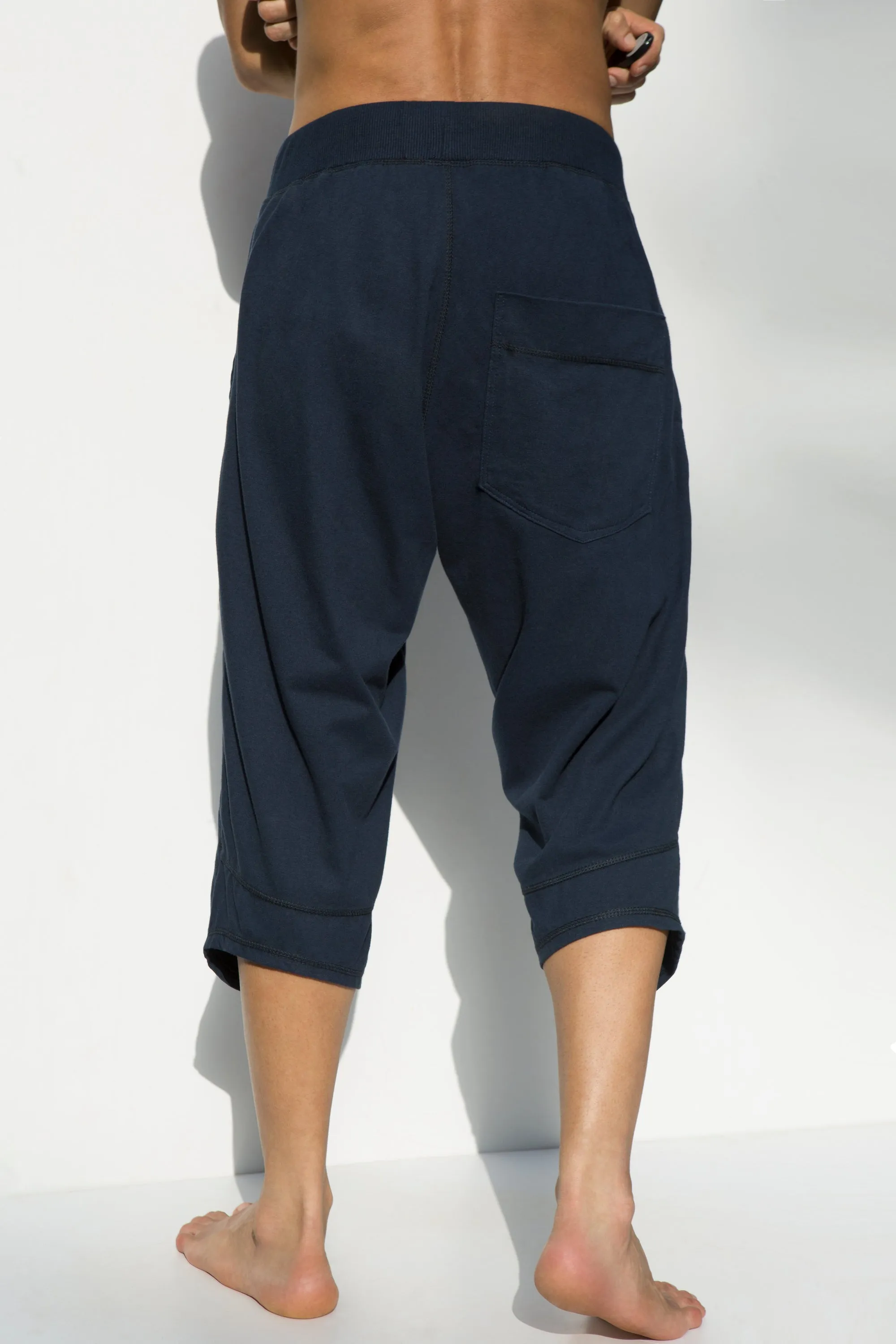 Men 3/4 Pants - Yoga Men Capris - Navy