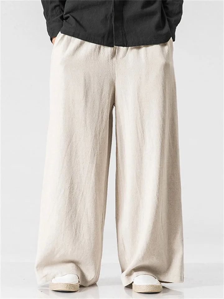 Men's Casual Comfy Wide Leg Loose Linen Pants