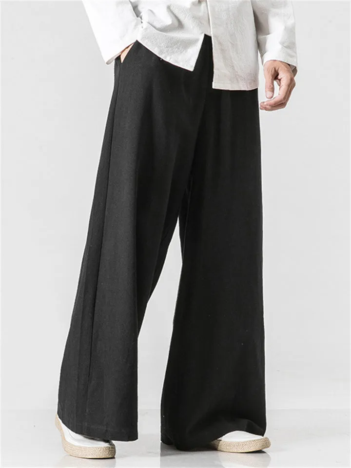 Men's Casual Comfy Wide Leg Loose Linen Pants