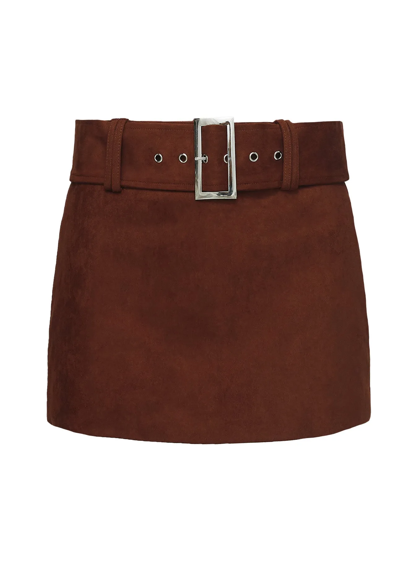 Movita Belted Mini Skirt Brown