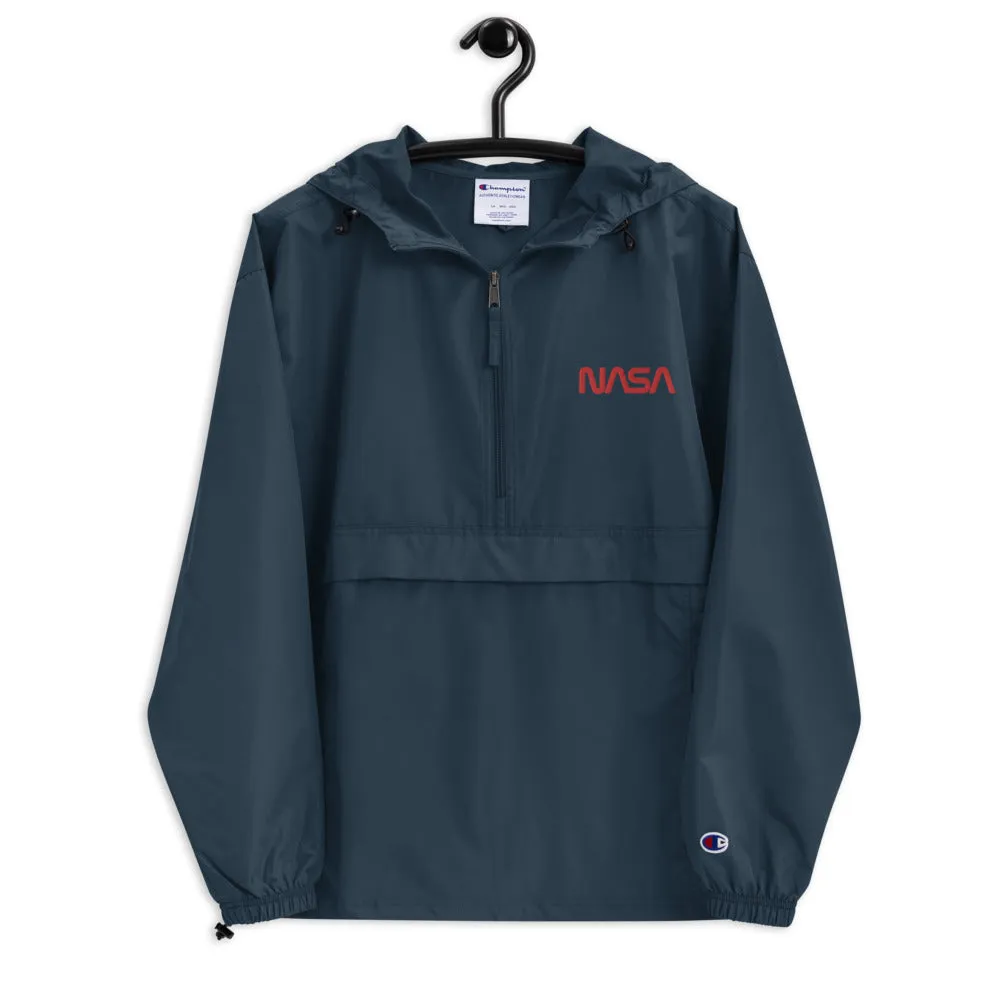 NASA Embroidered Navy Champion Packable Jacket