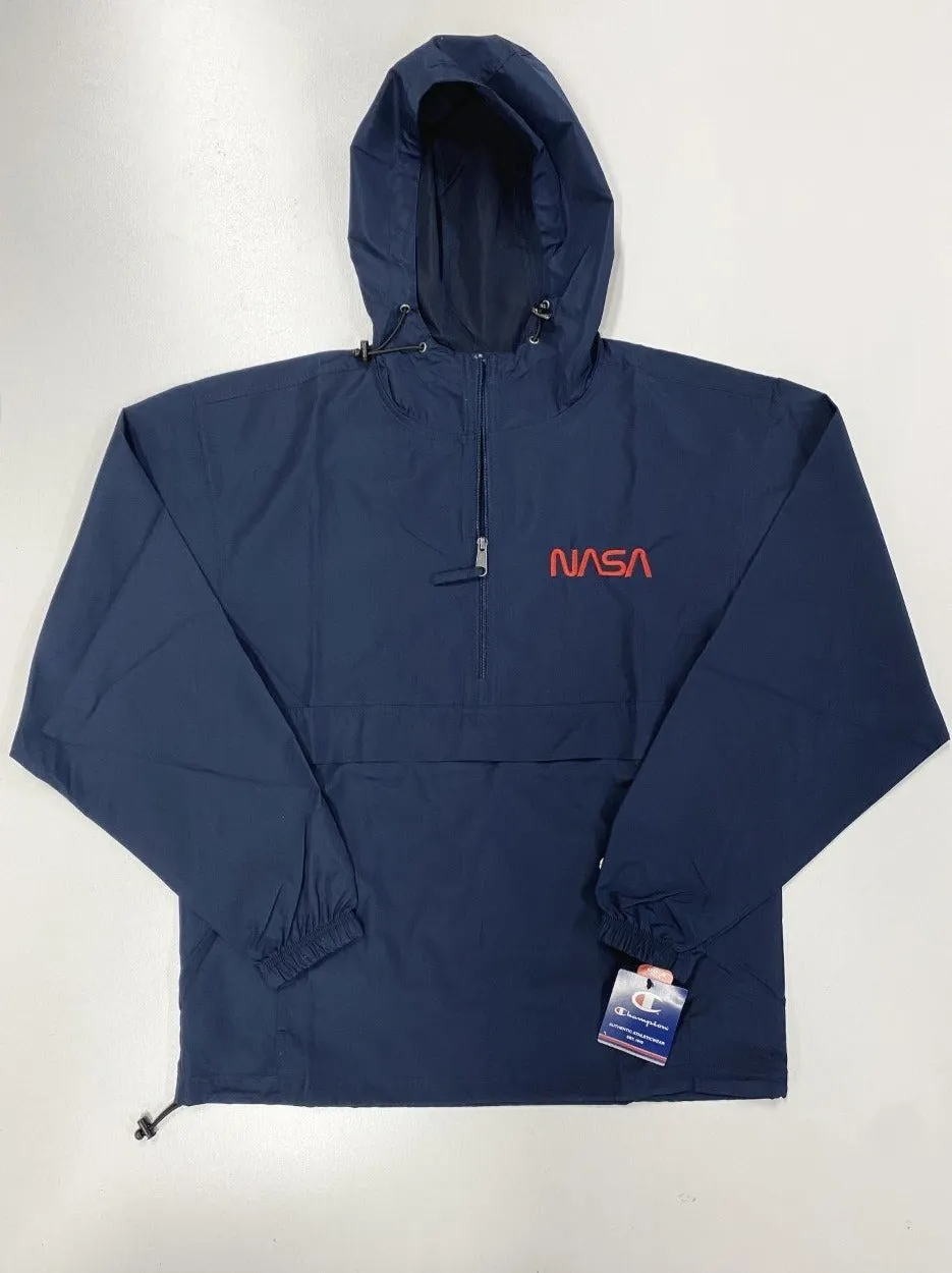 NASA Embroidered Navy Champion Packable Jacket