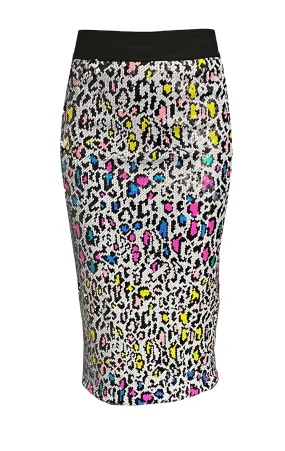 Neon Safari Sequin Liza Skirt