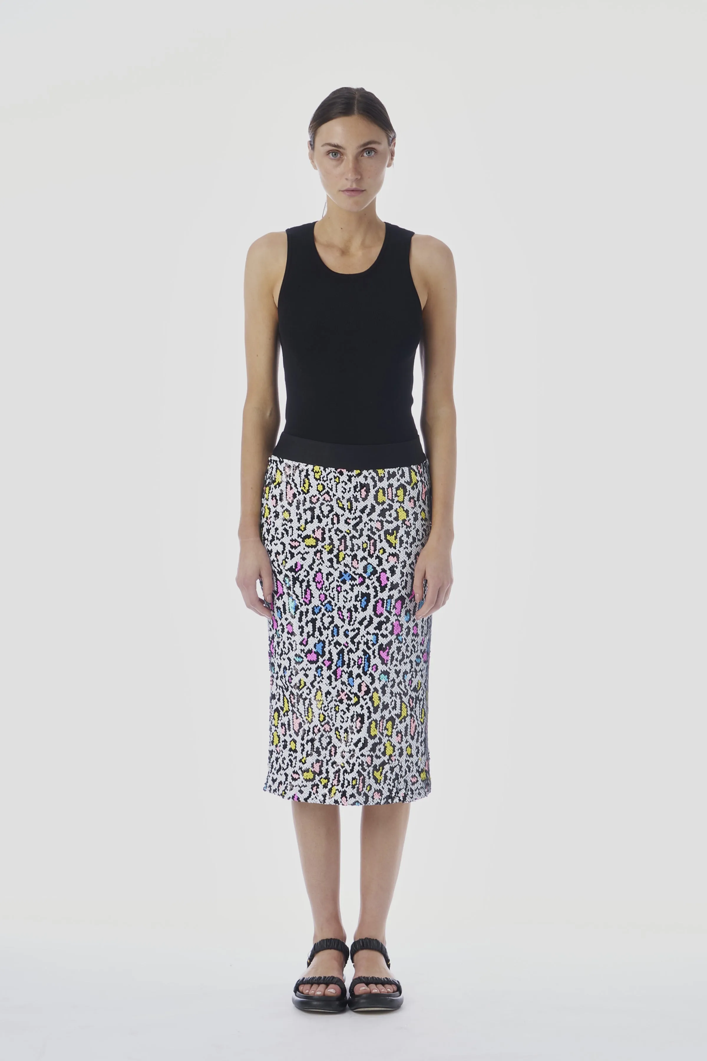 Neon Safari Sequin Liza Skirt