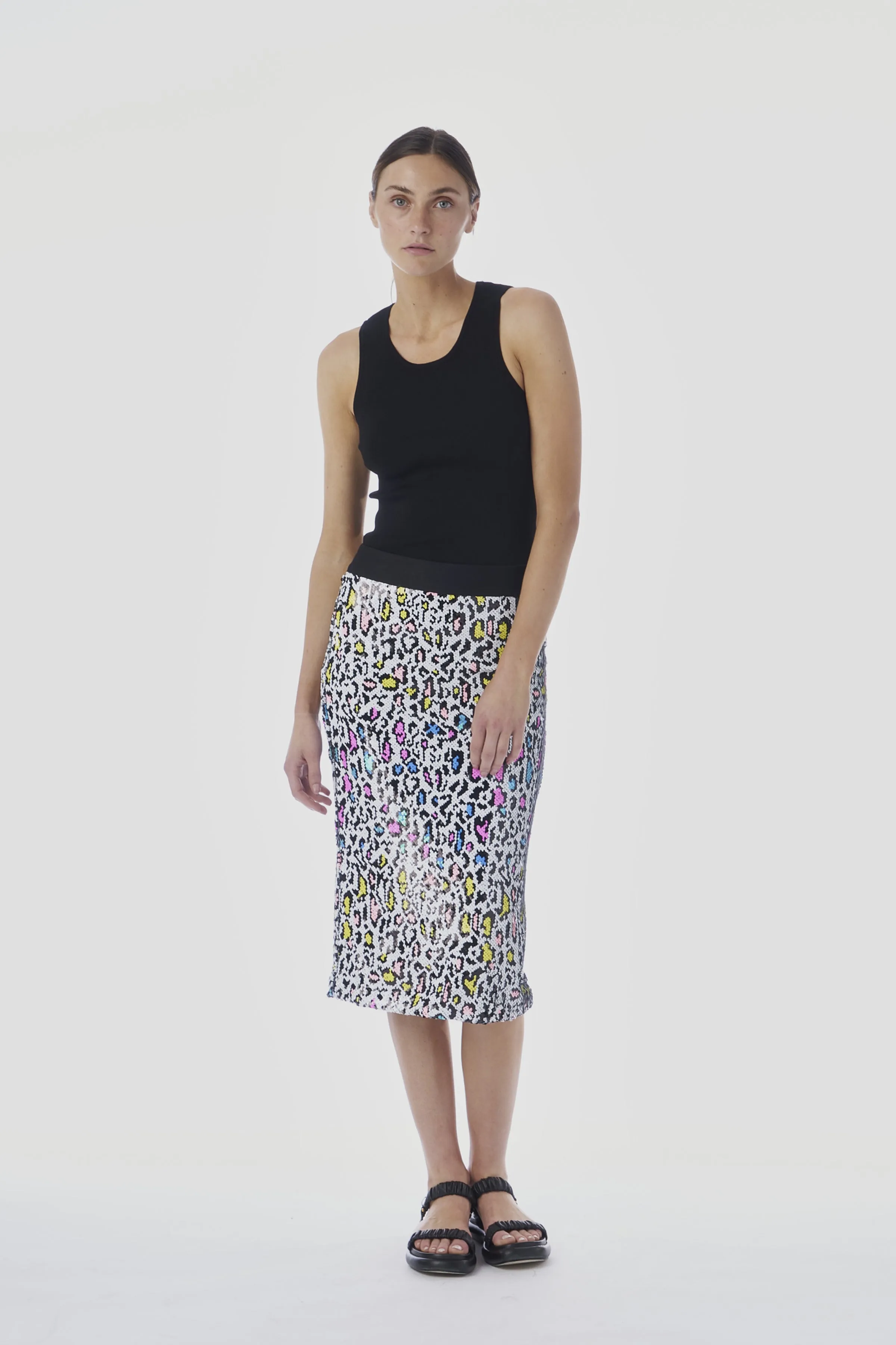 Neon Safari Sequin Liza Skirt