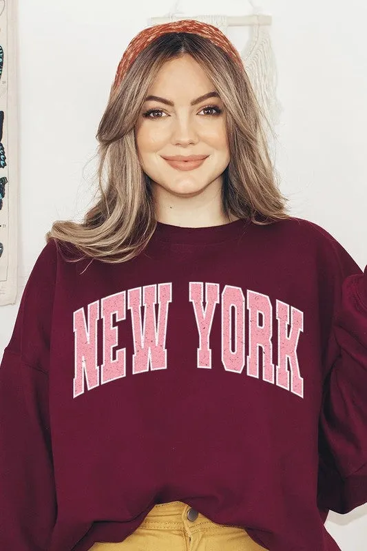 New York State Oversized Graphic Sweatshirts