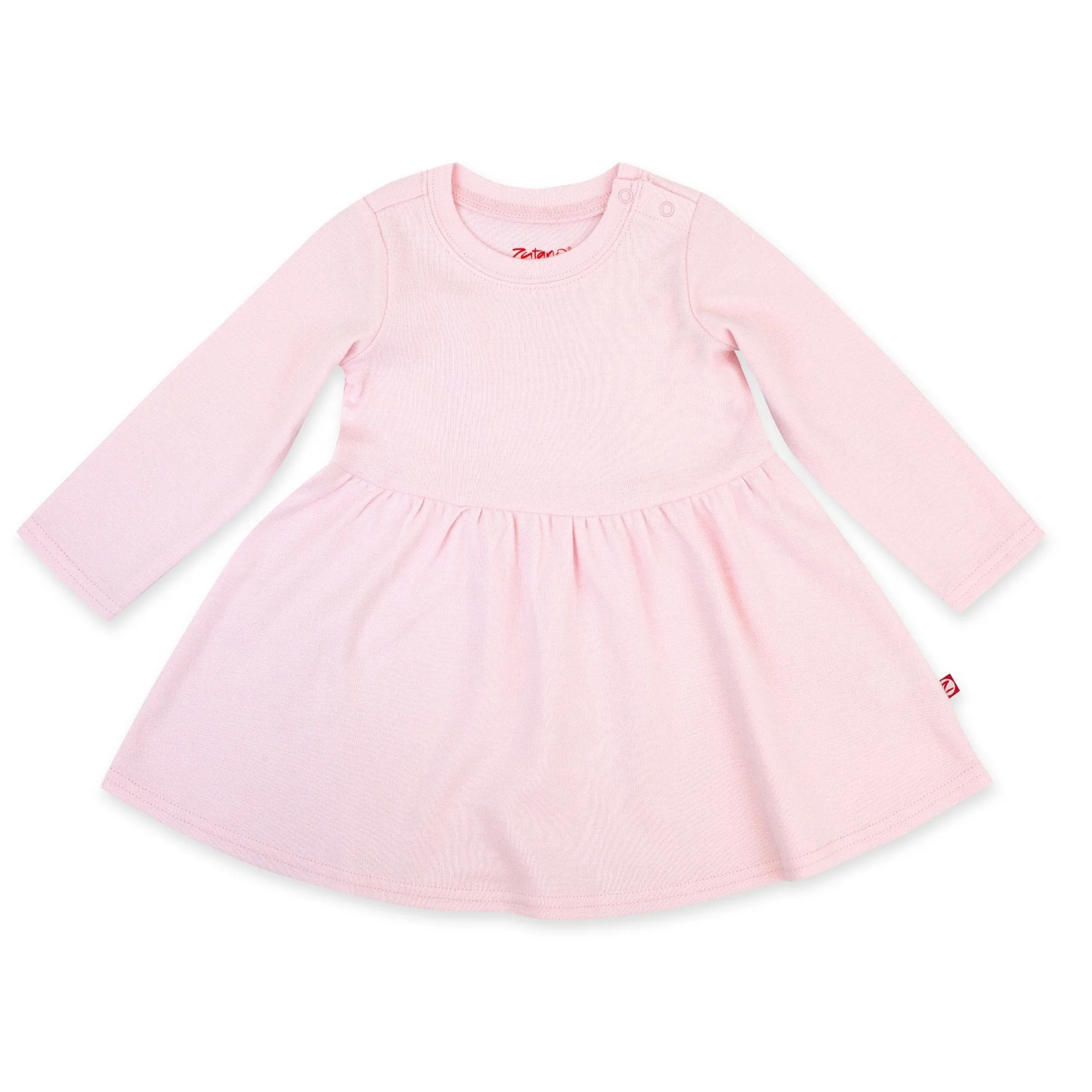 Organic Cotton Long Sleeve Forever Dress - Baby Pink