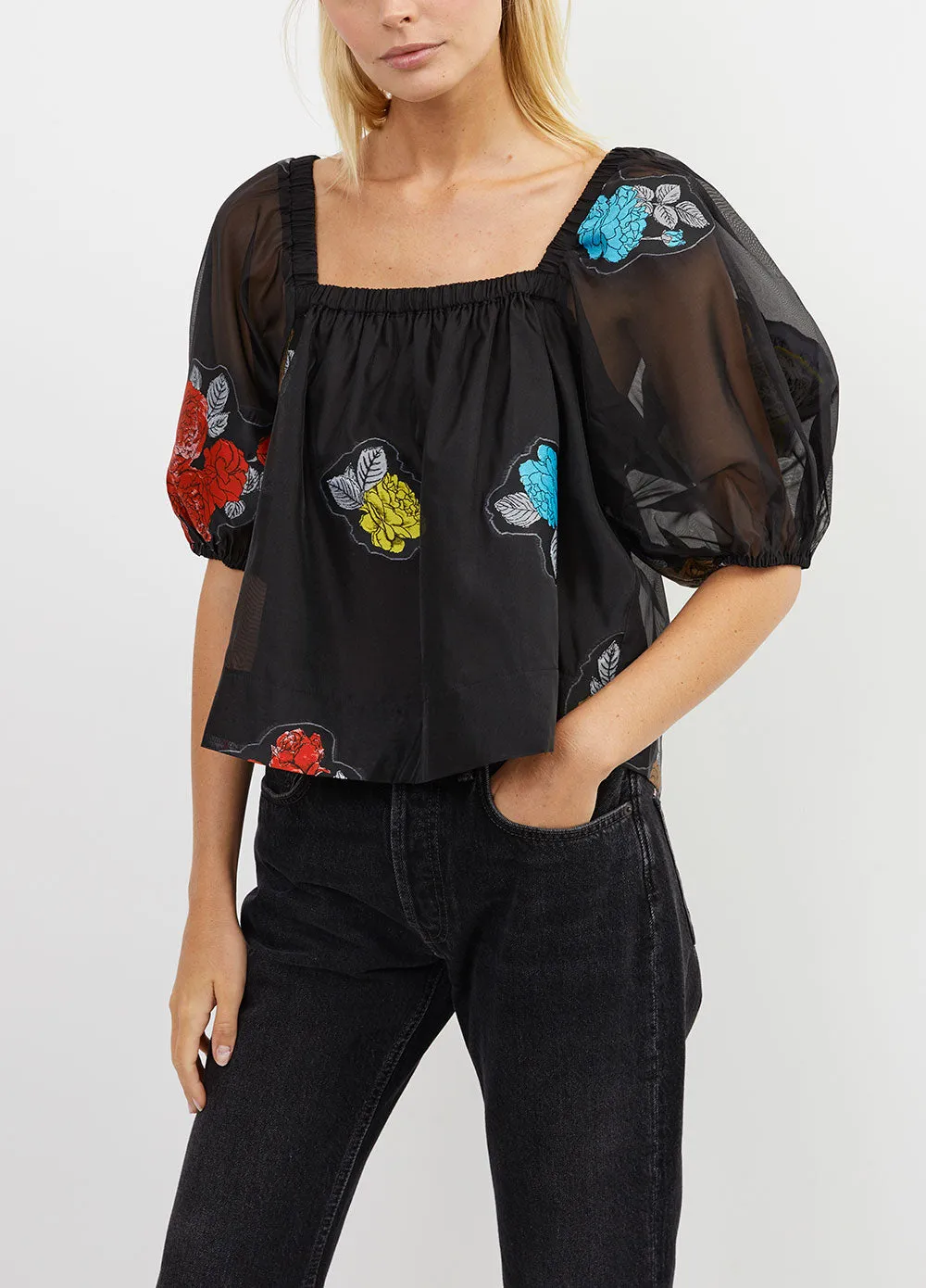 Patch Organza Blouse