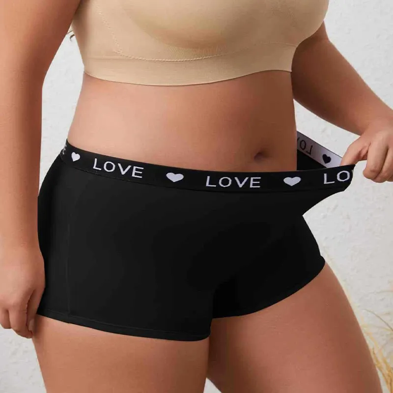 Plus Size Love Boyshort(2 Packs)