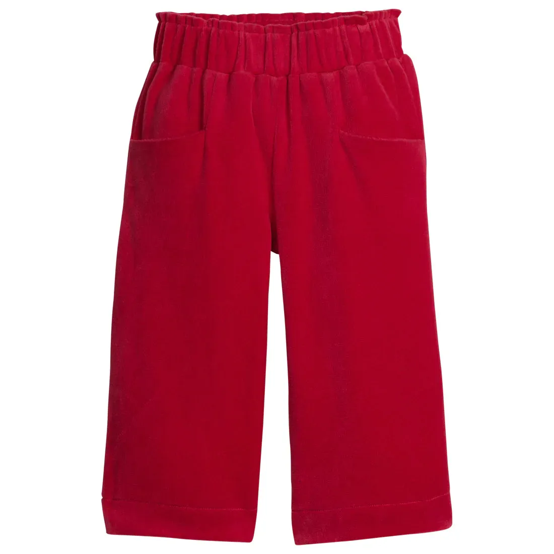 Red Velour Cropped Palazzo Pants