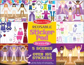 Reusable Sticker Pad-Dress Up Melissa and Doug 5 Scenes 165  Stickers Ages 3 