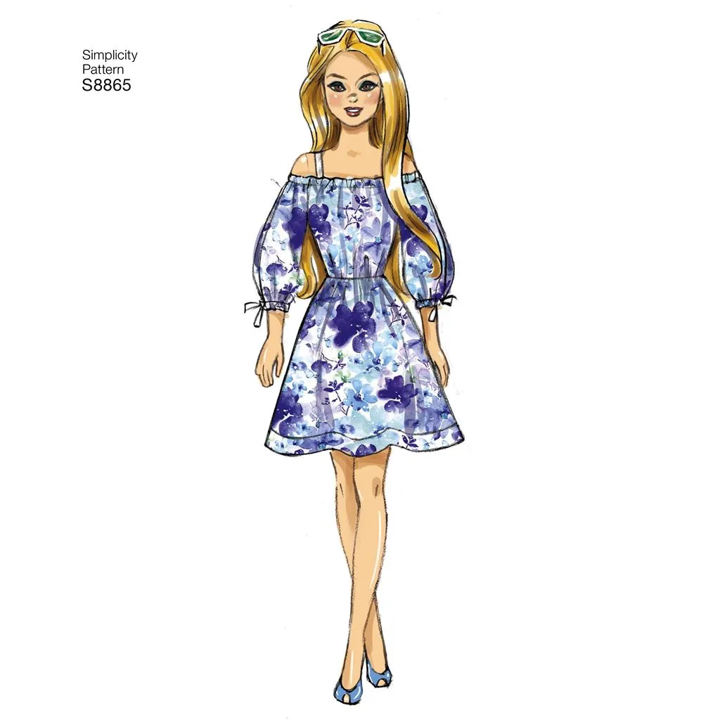 Simplicity Pattern S8865 11 1 / 2" Fashion Doll Clothes 8865