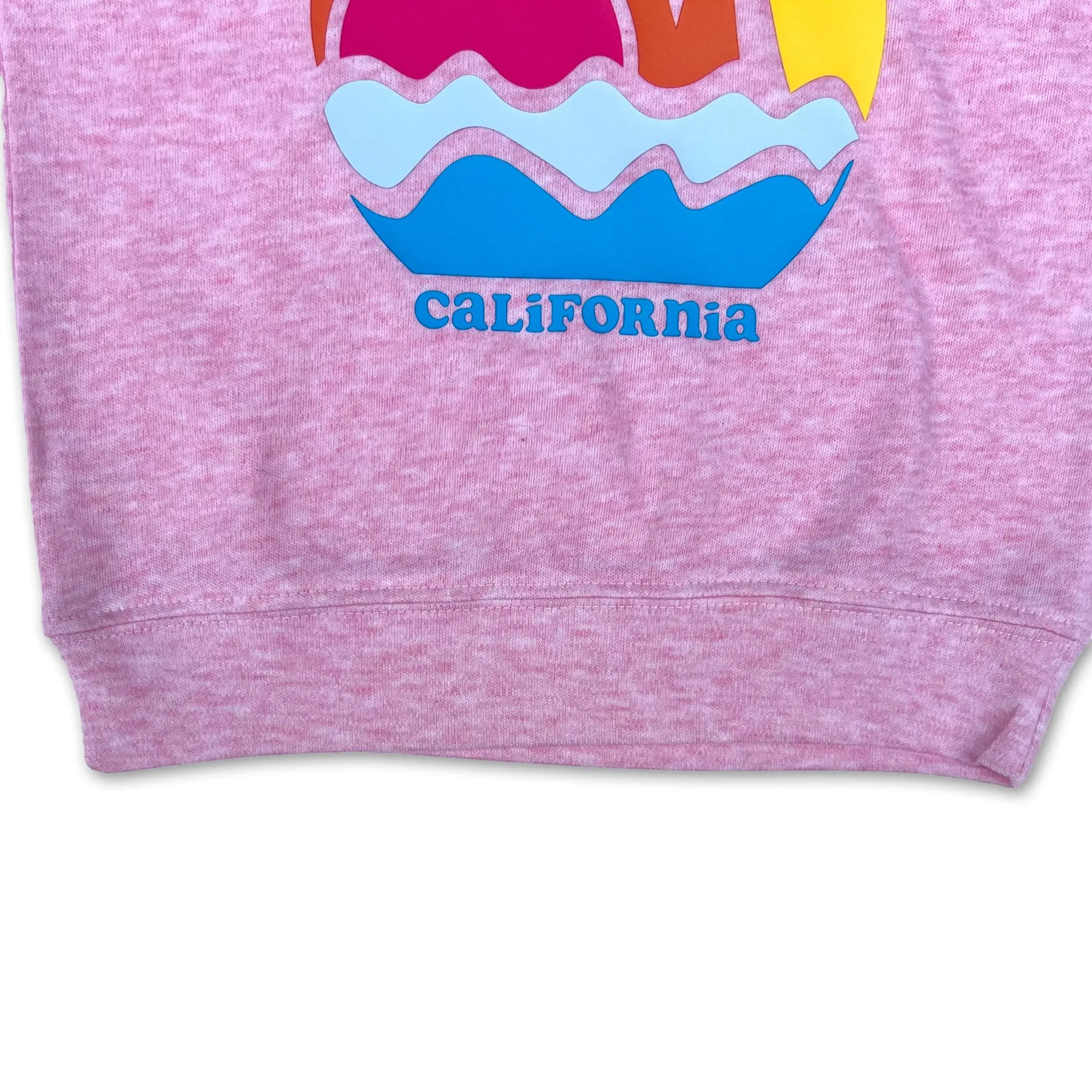 Sol Baby California Sunset Palm Ocean Long Sleeve Pink Crew Neck Tee