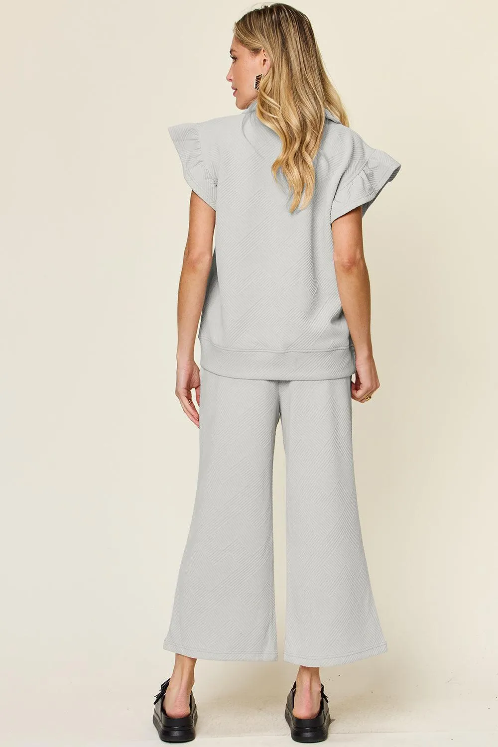 The Comfy Travel Ruffle Top and Pants Set