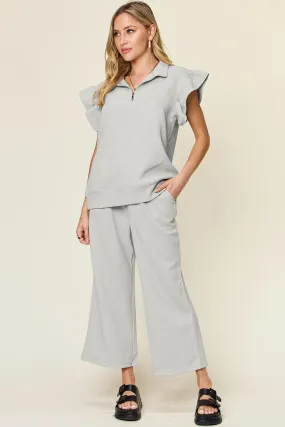 The Comfy Travel Ruffle Top and Pants Set