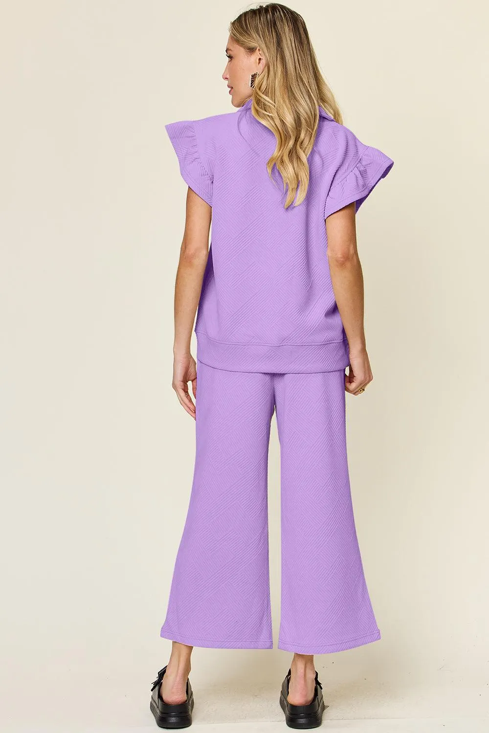 The Comfy Travel Ruffle Top and Pants Set