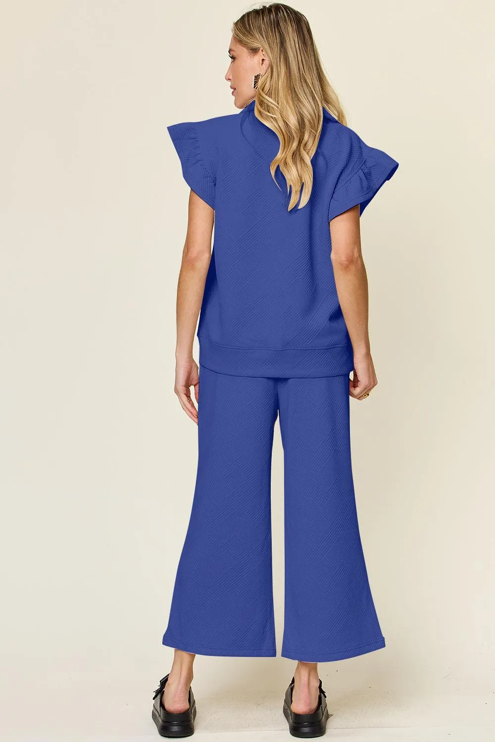 The Comfy Travel Ruffle Top and Pants Set