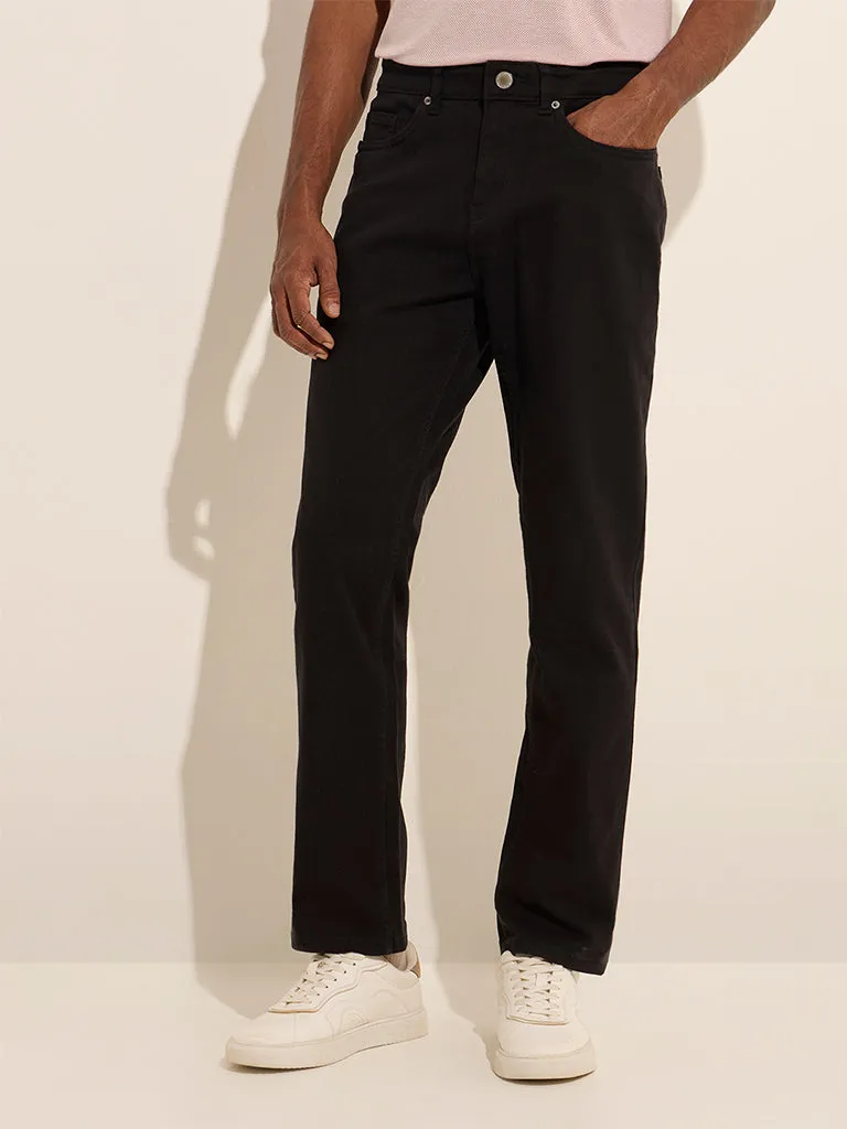 WES Casuals Black Relaxed Fit Jeans