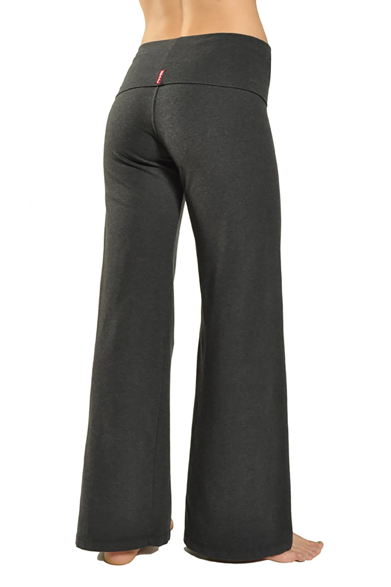 Wide Leg Roll Down Pants (Style W-326, Dark Charcoal) by Hard Tail Forever