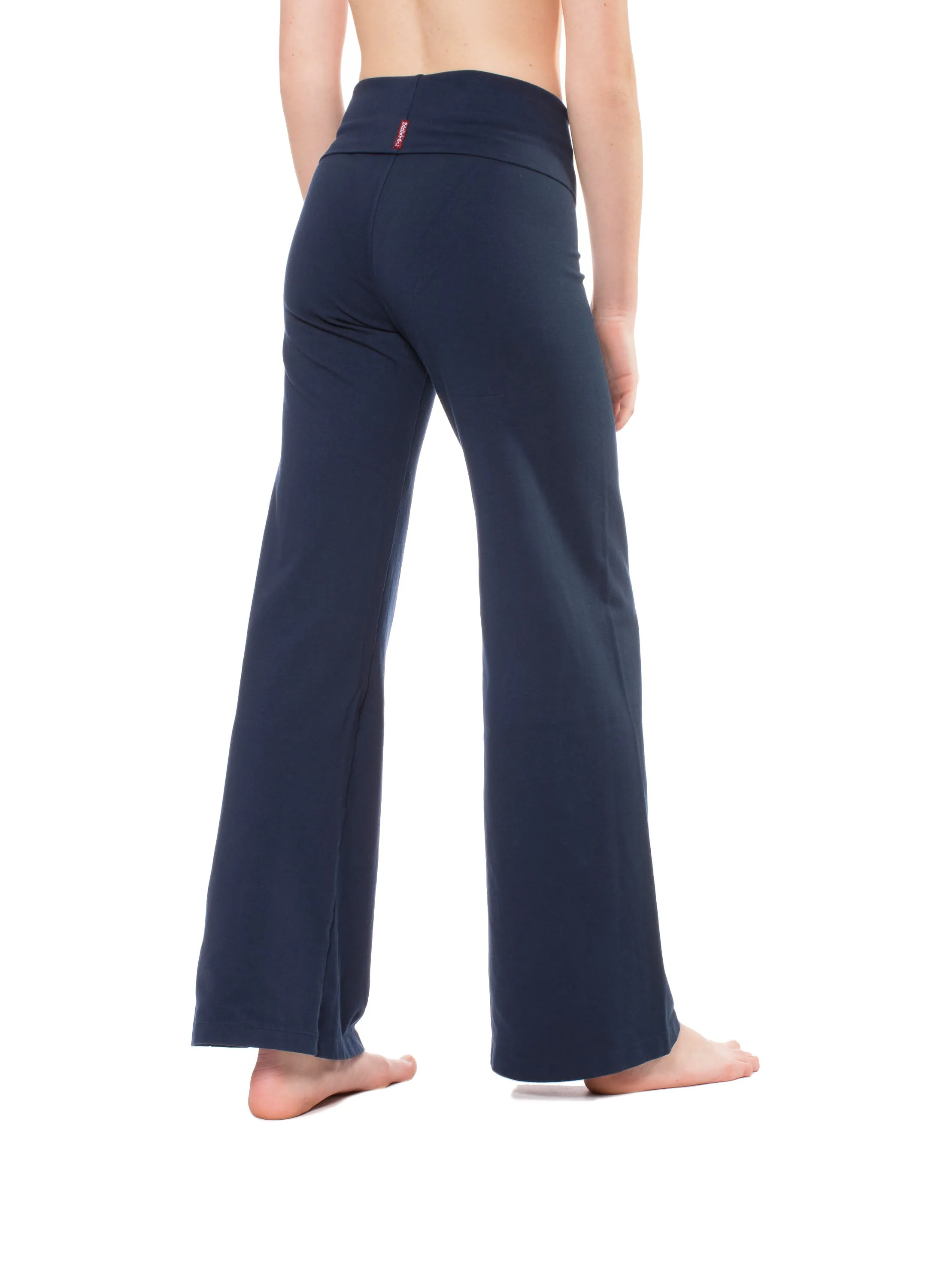 Wide Leg Roll Down Pants (Style W-326, Midnight Blue) by Hard Tail Forever