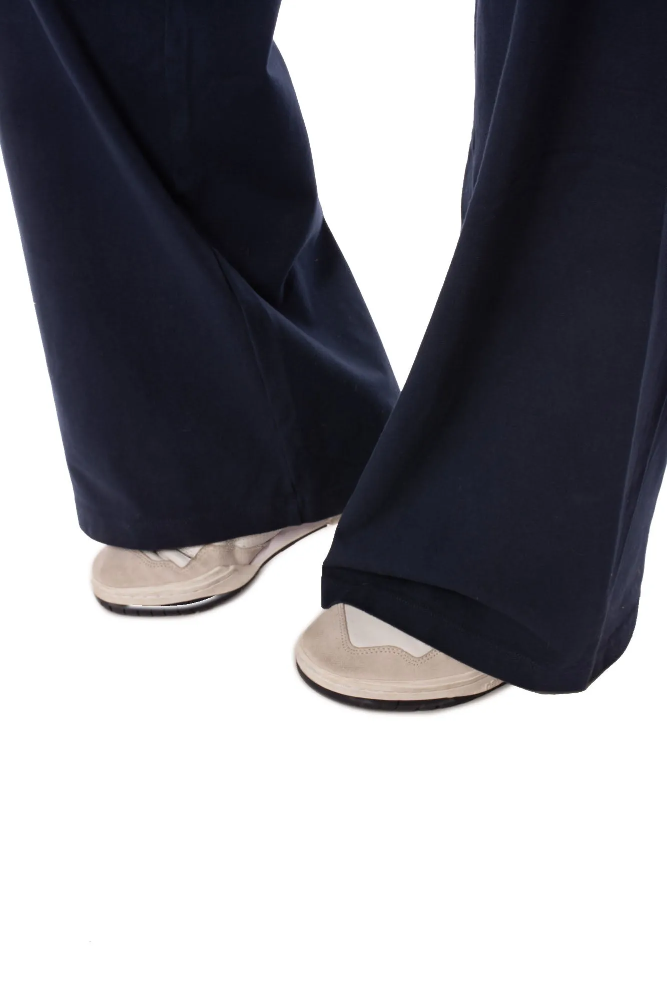 Wide Leg Roll Down Pants (Style W-326, Navy) by Hard Tail Forever