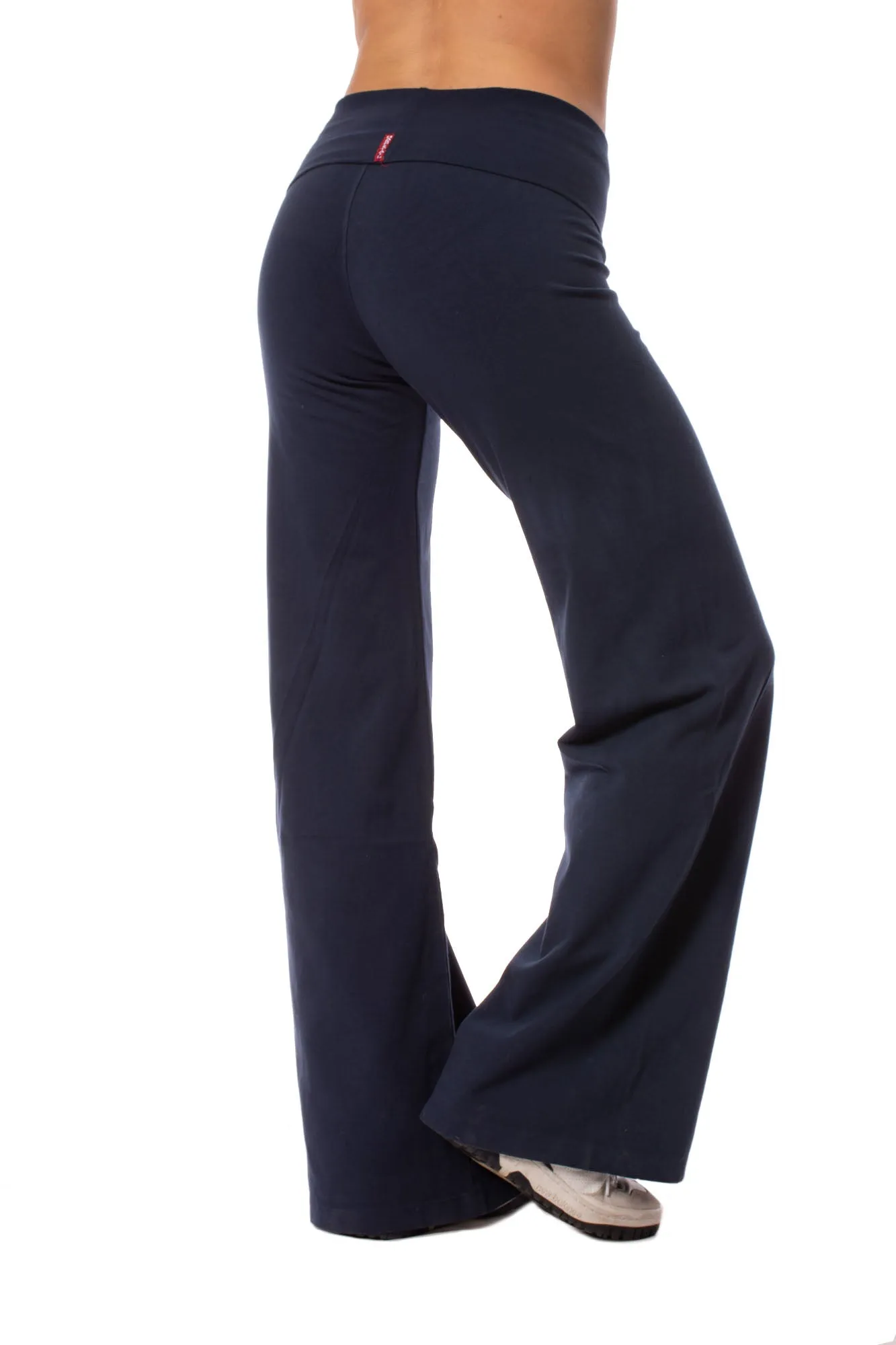 Wide Leg Roll Down Pants (Style W-326, Navy) by Hard Tail Forever