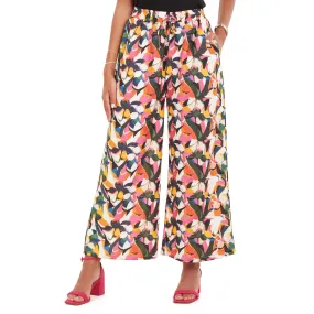 Women summer wide leg pants Floral Abstract