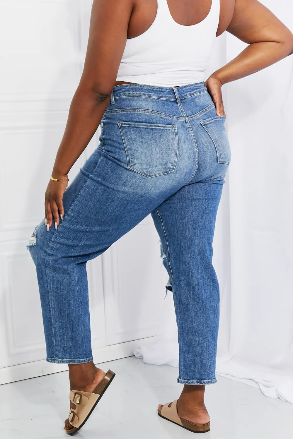 Women's High Rise Relaxed Jeans (Full Size)