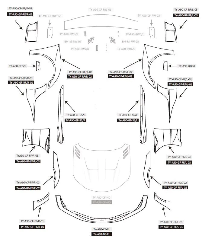 Zacoe Land Shark Carbon Fiber Widebody Kit for Toyota GR Supra A90 A91